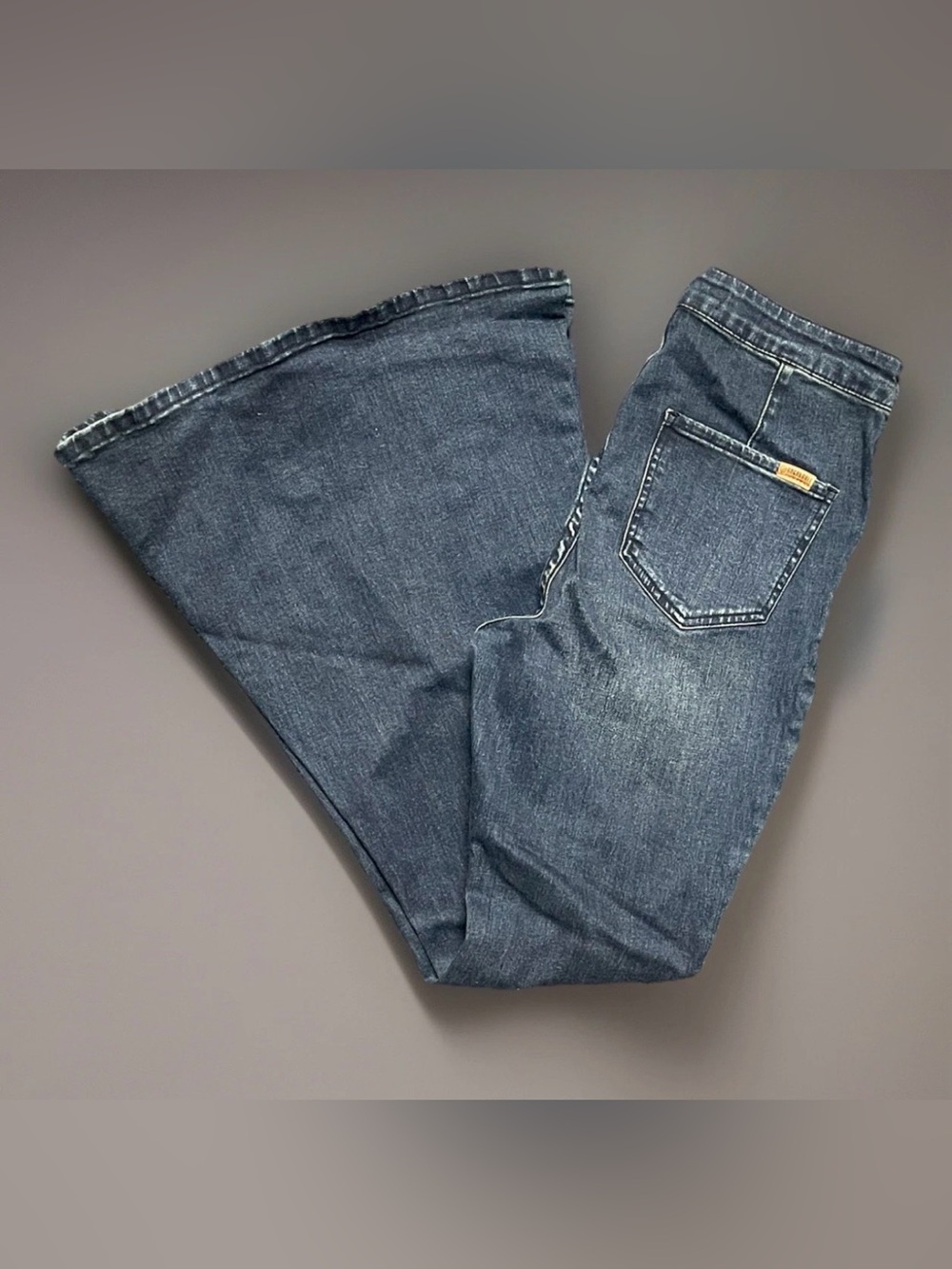 Rock & Roll Bargain Button Bell Flair Denim Jean Pants 29x32